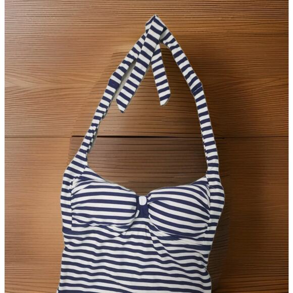 Boden Rhodes Stripe One Piece Hatler Swimsuit Size US 8 NOWT - Picture 4 of 6